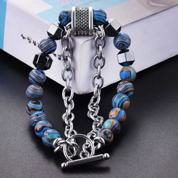 Unisex Retro Hematite Chain Bracelet - Picture 1 of 1